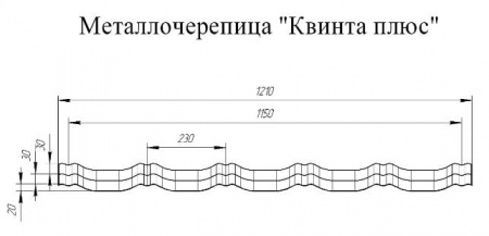 Металлочерепица Grand Line Kvinta Plus GreenCoat Pural 0,5